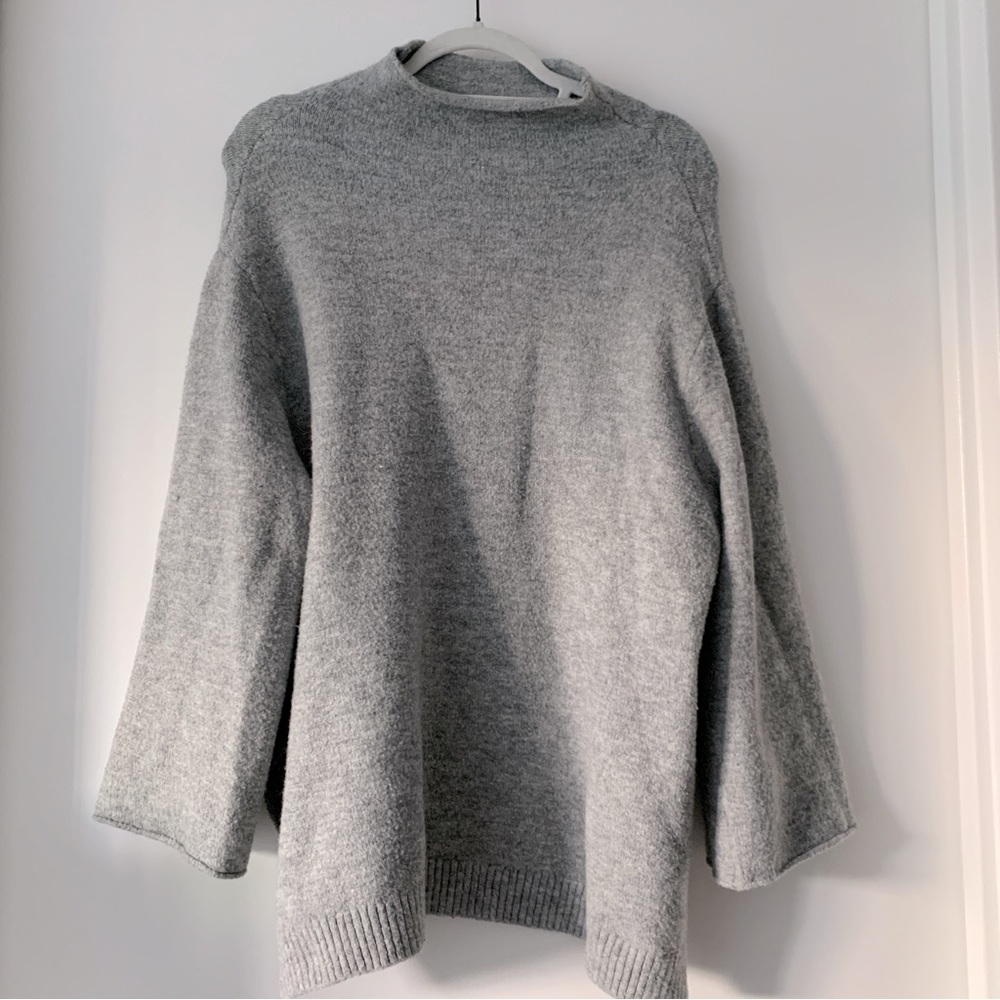 Zara mock neck long tunic sweater